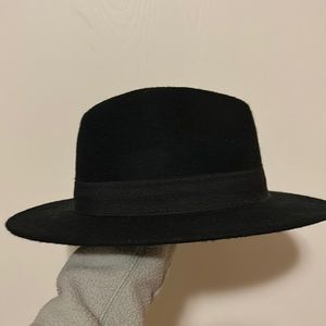 black wool fedora
